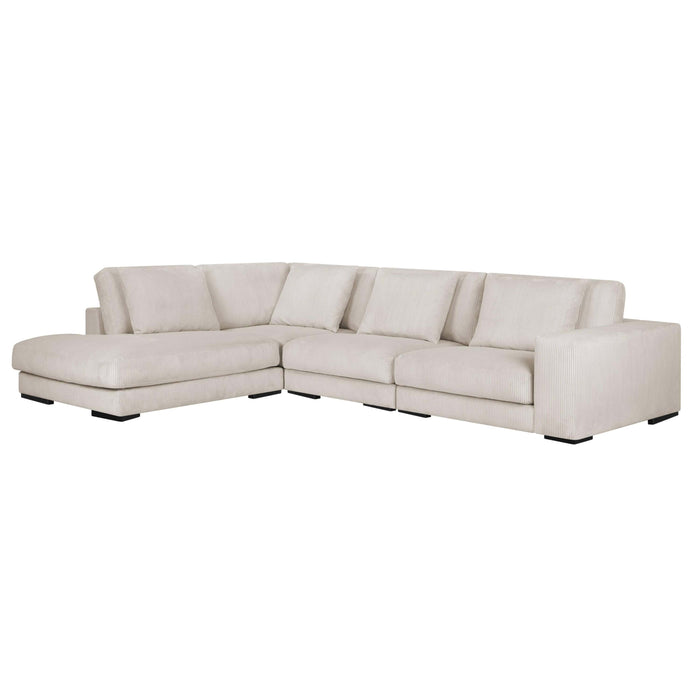 by fonQ Snug 4-zits Hoekbank met Chaise Longue Links - Crème
