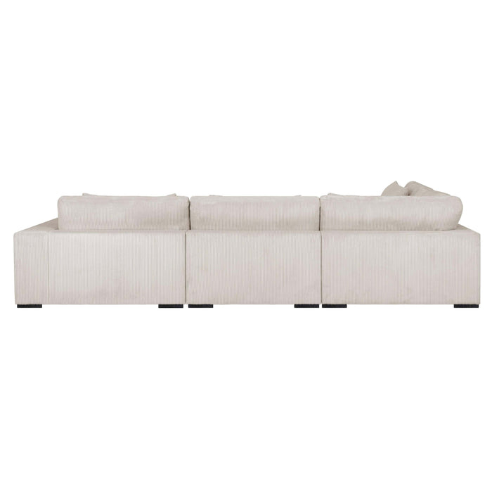 by fonQ Snug 4-zits Hoekbank met Chaise Longue Links - Crème