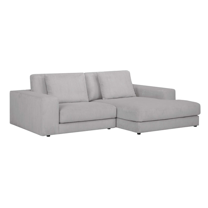 by fonQ Snug 2-zits Hoekbank met Chaise Longue Rechts - Lichtgrijs