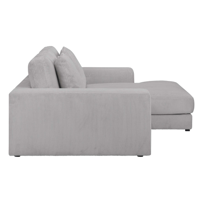 by fonQ Snug 2-zits Hoekbank met Chaise Longue Rechts - Lichtgrijs