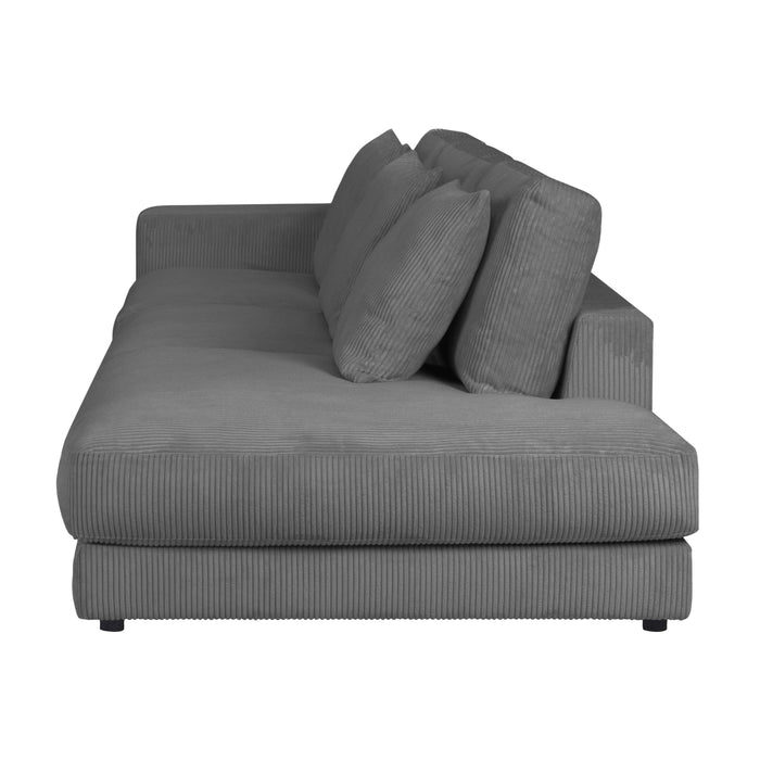 by fonQ Snug 3-zitsbank - Open Eind Rechts - Rib - Donkergrijs