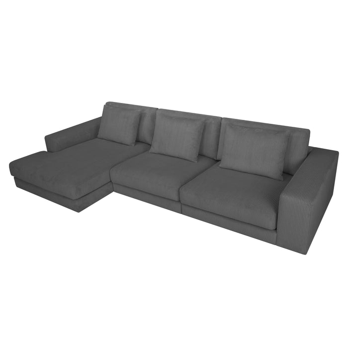by fonQ Snug 3-zits Hoekbank met Chaise Longue Links - Donkergrijs