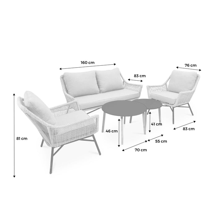 sweeek - Lage wicker loungeset 4 plaatsen - Kuta