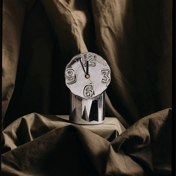 HKliving Retro Ceramics Tafelklok - Chrome