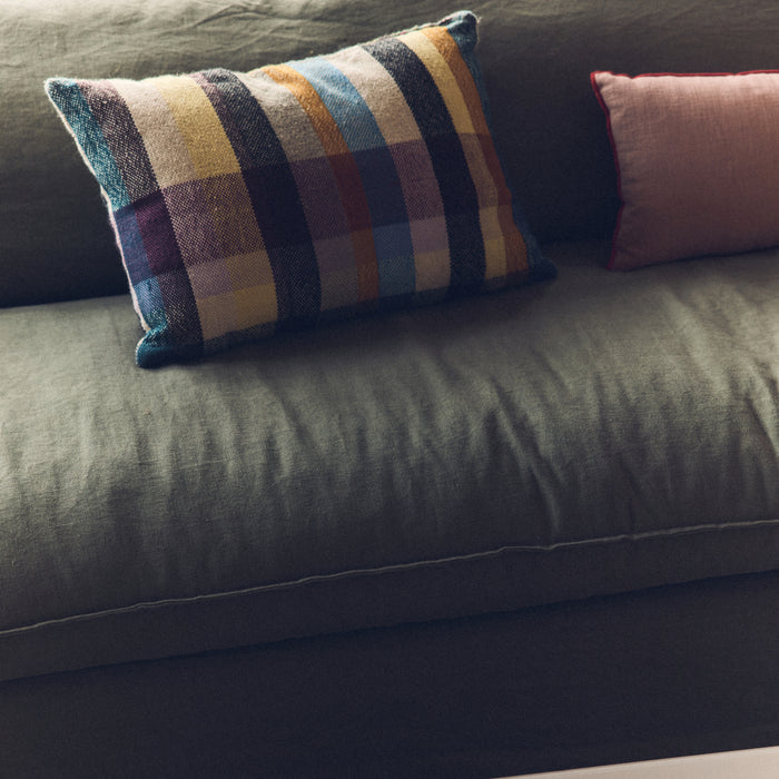 HKliving Nomad 3-zitsbank - Linnen - Army Green