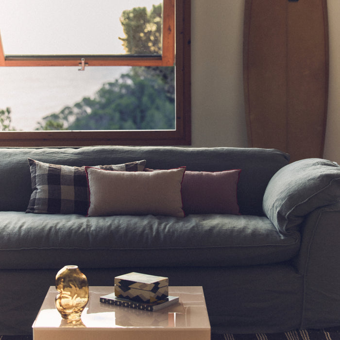 HKliving Nomad 3-zitsbank - Linnen - Army Green