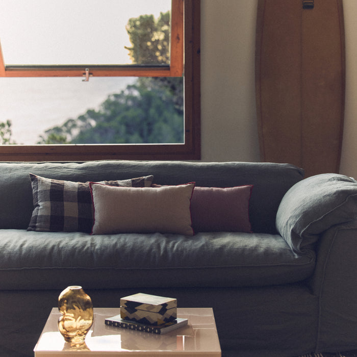 HKliving Nomad 2-zitsbank - Linnen - Army Green