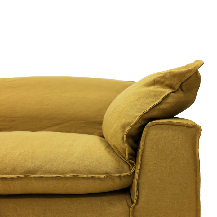 HKliving Nomad 2-zitsbank - Linnen - Burnt Ochre