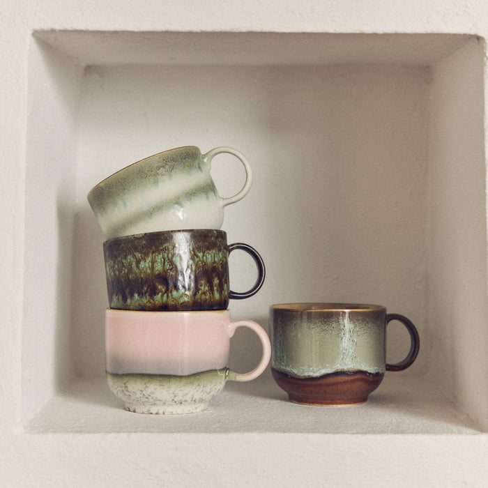 HKliving 70's Ceramics Theekop 0,42 L - Set van 2 - Odyssey