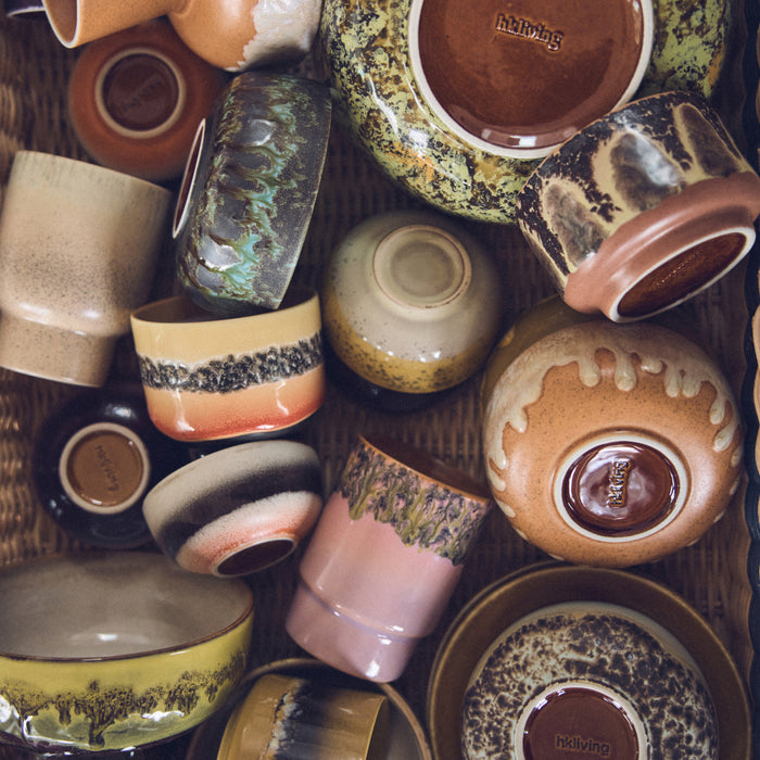 HKliving 70's Ceramics Ramen Kommen Ø 19 cm - Set van 2 - Ascend