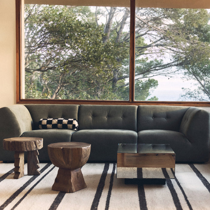 HKliving Striped Woolen Kelim Vloerkleed 200 x 300 cm - Crème