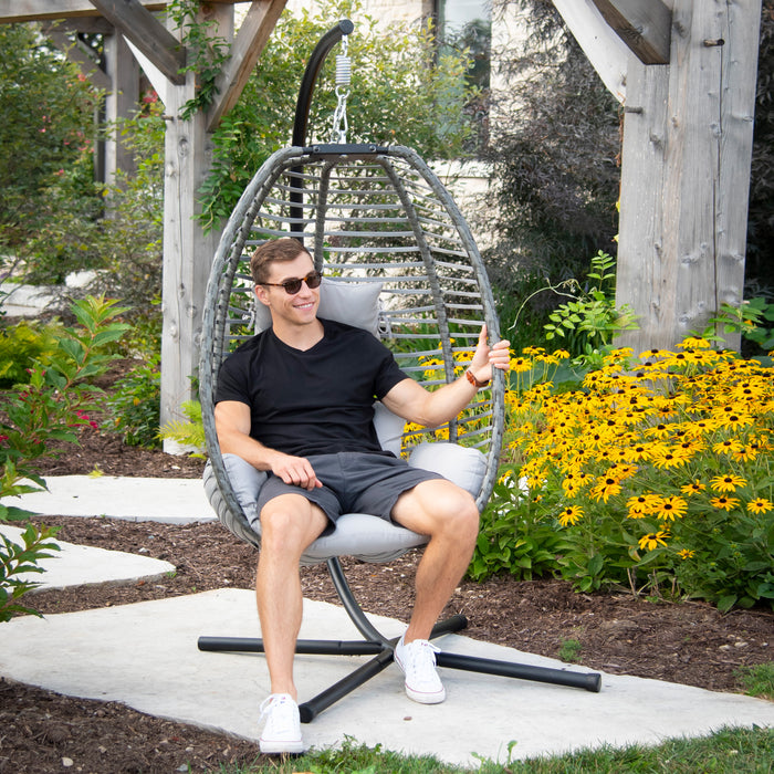 Vivere Moonstone Hangstoel met Standaard