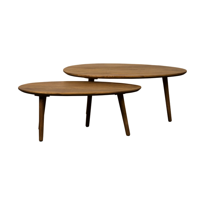 Salontafel (set Van 2) Ales Bruin|Hout - Mango|Hout - Naturel