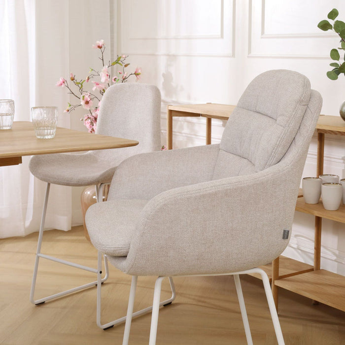 Nolon Nino-Mia Barkruk Beige - met Armleuning - Wit - 65 cm