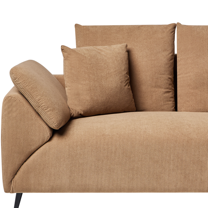 Beliani - LUNNER - Hoekbank - Bruin - Linkszijdig - Corduroy