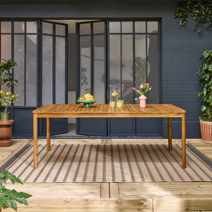 sweeek - Tuintafel van acacia met ronde hoeken, voor 8 personen