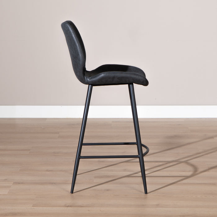 Bronx71 Industriële barkruk Barrel zwart|antraciet eco-leer 69 cm