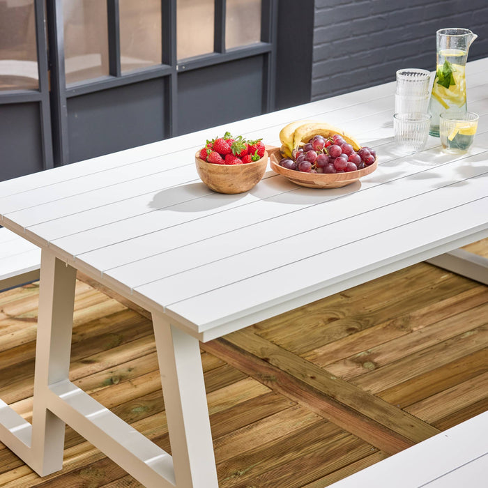 sweeek - Aluminium picknicktafel met 2 banken, 6 plaatsen