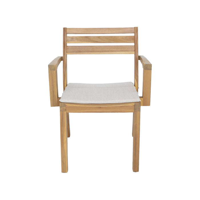 sweeek - Set van 2 acaciahouten tuin fauteuils met kussen