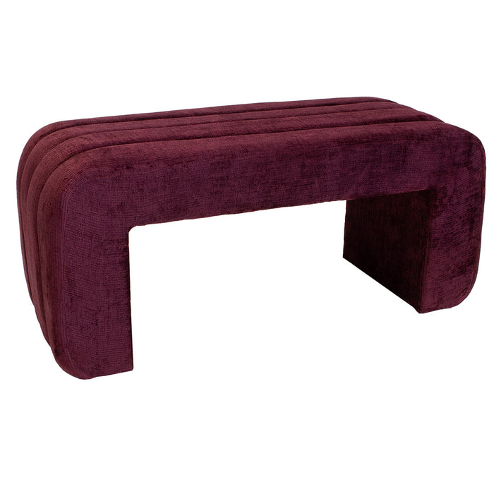Giga Meubel - Halbankje Burgundy Stof - 99x38x46cm - Sera