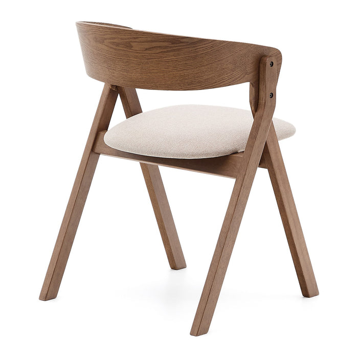 Kave Home Godia Eetkamerstoel - Donkerbruin / Beige