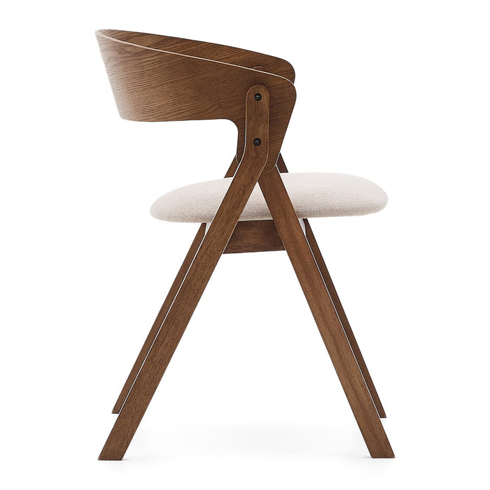 Kave Home Godia Eetkamerstoel - Donkerbruin / Beige