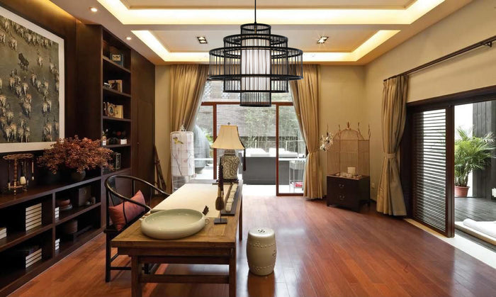 Fine Asianliving Bamboe Hanglamp Zwart Handgemaakt -