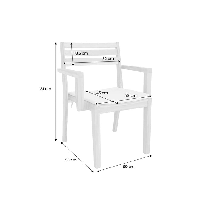 sweeek - Set van 4 acaciahouten tuinstoelen met kussen