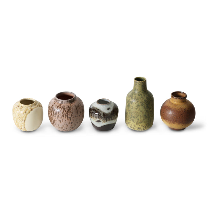 HKliving 70's Ceramics Vaas Set van 5 - Pursuit