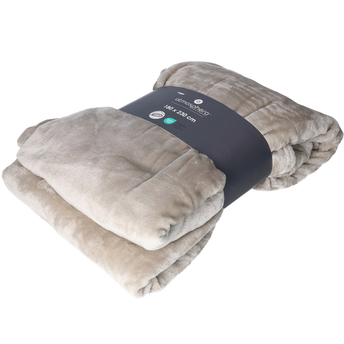 Atmosphera Plaid - grijs - polyester - 180 x 230 cm