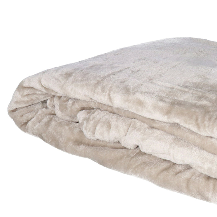 Atmosphera Plaid - grijs - polyester - 180 x 230 cm