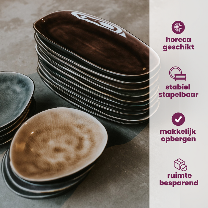 Cosy & Trendy Kleine Bordjes | Gebaksbordjes Streetfood 15 x 11.5 cm - 10 Stuks