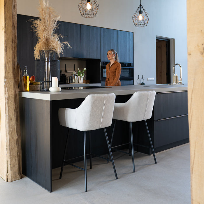 Bronx71 Barkruk Ciara linnen koper 65-78 cm