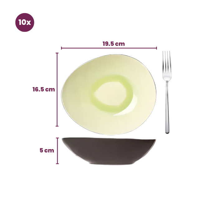 Cosy & Trendy Diepe Borden Streetfood 19.5 x 16 x 5 cm - 10 Stuks