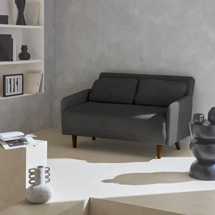 sweeek - 2-zits slaapbank met houten poten