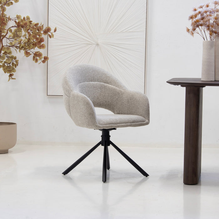 DÉJA Living - Eetkamerstoel Taupe - Draaibaar - Celeste - Set van 2