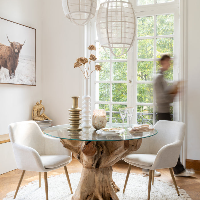 J-Line wijnglas Rand - rode wijn - glas - transparant|goud - 6 stuks