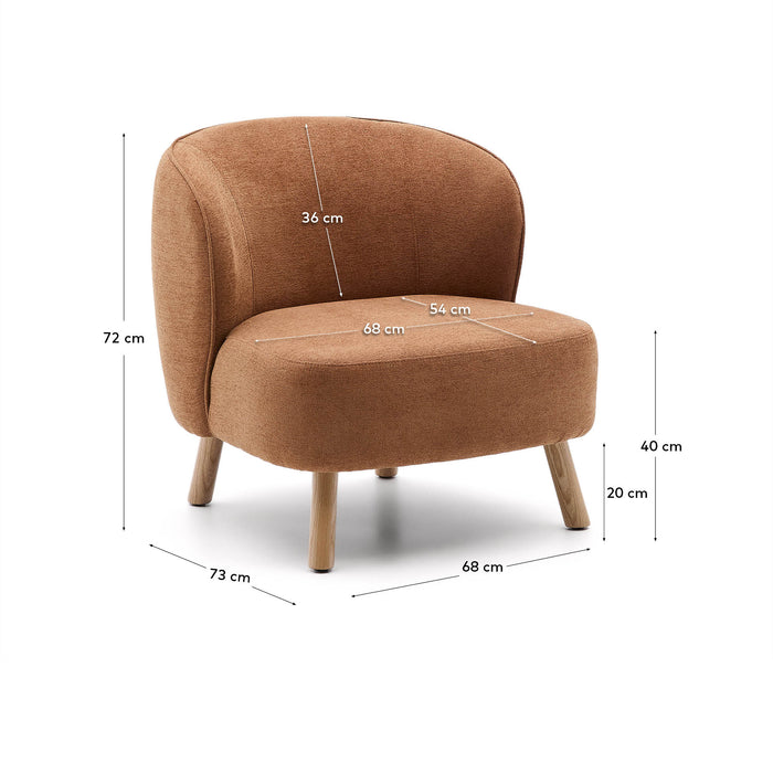 Kave Home Ulit Fauteuil - Chenille - Terracotta