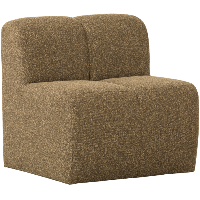 WOOOD Mojo Eetbankje 84cm Met Rugleuning - Bouclé - Geel|Bruin Melange