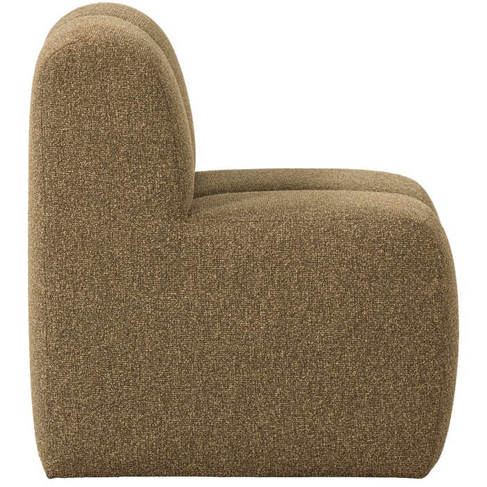 WOOOD Mojo Eetbankje 84cm Met Rugleuning - Bouclé - Geel|Bruin Melange