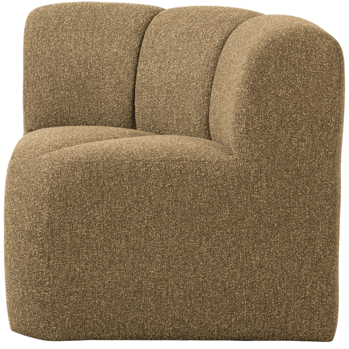 WOOOD Mojo Eetbankje Hoek Met Rugleuning - Bouclé - Geel|Bruin Melange