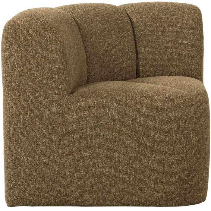 WOOOD Mojo Eetbankje Hoek Met Rugleuning - Bouclé - Geel|Bruin Melange