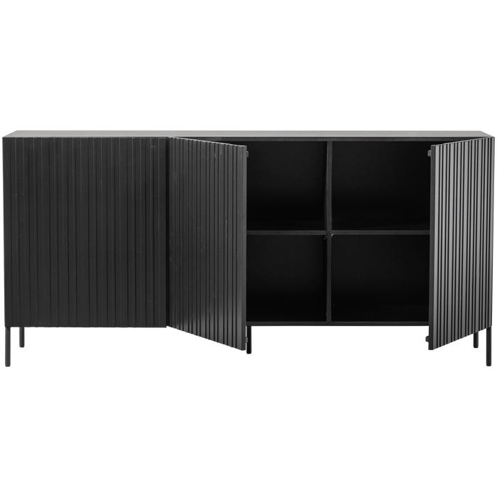 WOOOD New Gravure Dressoir B 180 cm - Grenen - Zwart