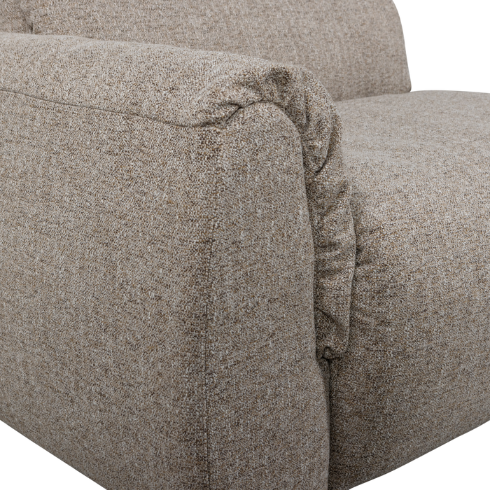 WOOOD Baggy Hoekbank Rechts - Geweven Stof - Bruin Melange -81x396x214