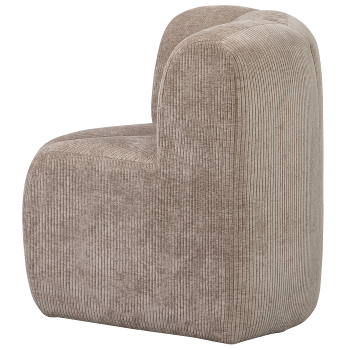 WOOOD Mojo Eetbankje Hoek Met Rugleuning - Ribstof - Donker Zand