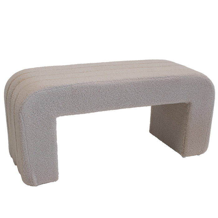 Giga Meubel - Halbankje Taupe Bouclé - 99x38x46cm - Sera