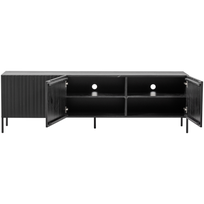 WOOOD New Gravure Tv-meubel B 180 cm - Grenen - Zwart