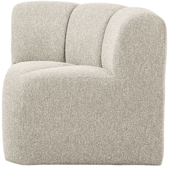 WOOOD Mojo Eetbankje Hoek Met Rugleuning - Bouclé - Beige Melange