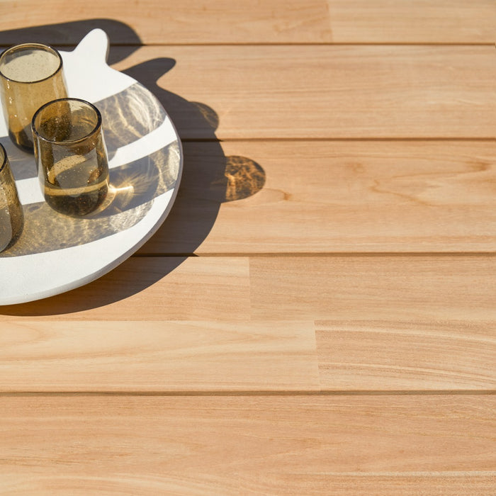 Tikamoon - Tuinset in teakhout en stof Leon 4 stoelen