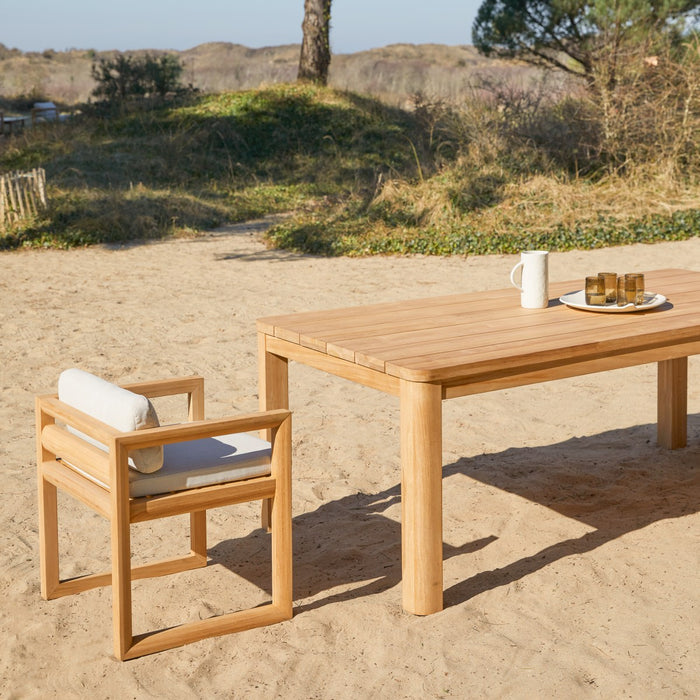 Tikamoon - Tuinset in teakhout en stof Leon 4 stoelen